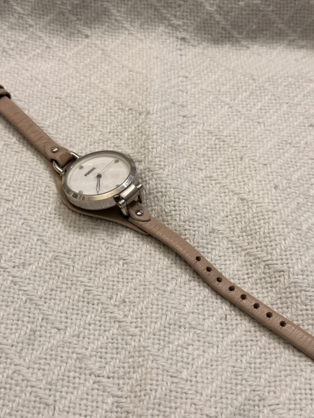 Fossil Light Pink Leather And Stainless Steel Wrist Watch #10